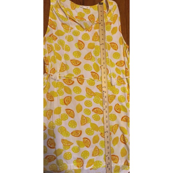 Beach Lunch Lounge Womens Yellow Summer Maxi Sleeveless Dress pullover Size L - Picture 10 of 12